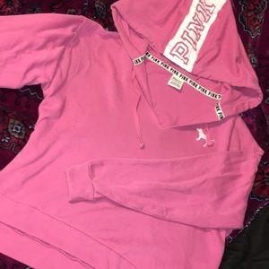 Vs cropped hoodie and pink body mist